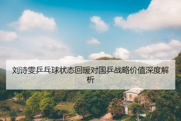 刘诗雯乒乓球状态回暖对国乒战略价值深度解析
